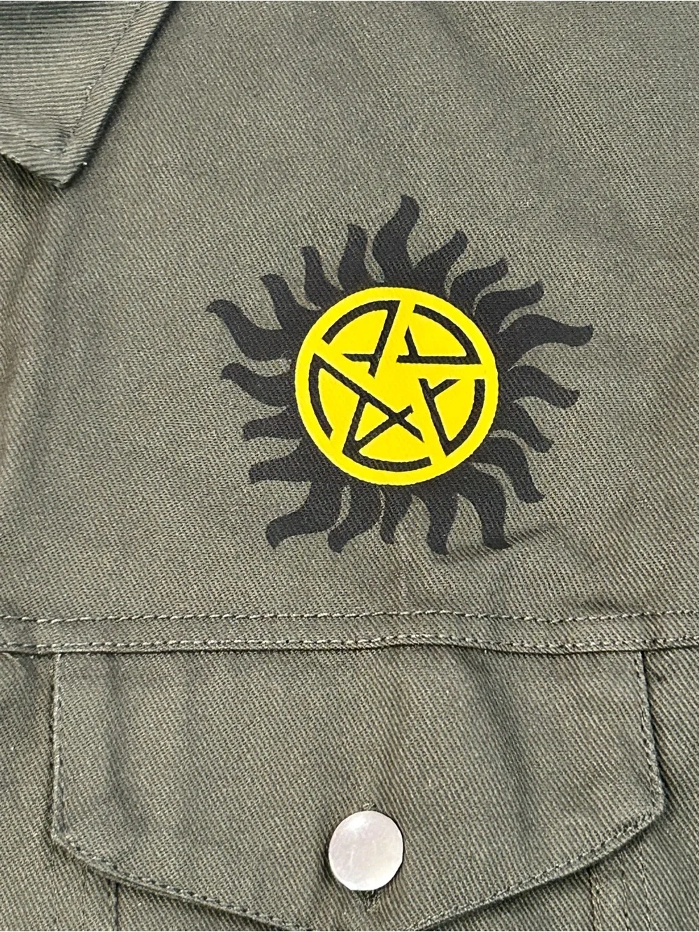 Culturefly SUPERNATURAL Olive Green Shacket Winchester Brothers Men’s M Cotton